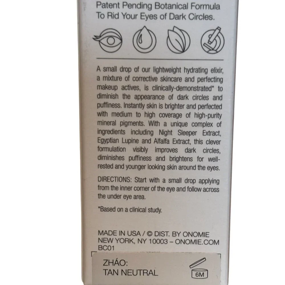 ONOMIE Bright Concealing Elixir Dark Circle Corrector ZHAO Tan‎ Neutral 10g NEW